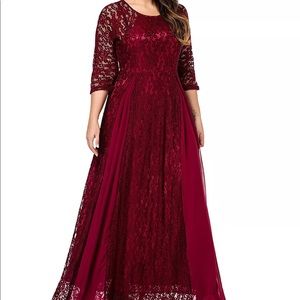 ESPRLIA Plus Size Floral Lace Maxi Dress Sz 3X